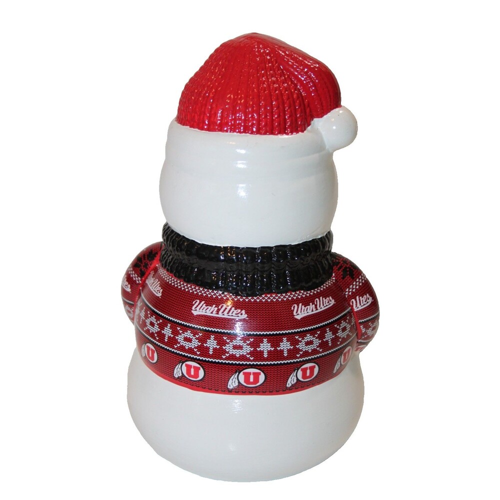 Utah Utes Football Ceramic Snowman Figurine 10" Christmas Holiday Decor Collect - Picture 4 of 8